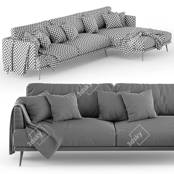 Sleek Corner Sofa by Egoitaliano 3D model image 5