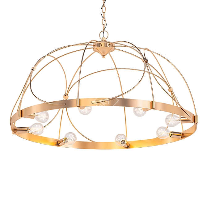 Elegant Gold Arbor Chandelier 3D model image 1