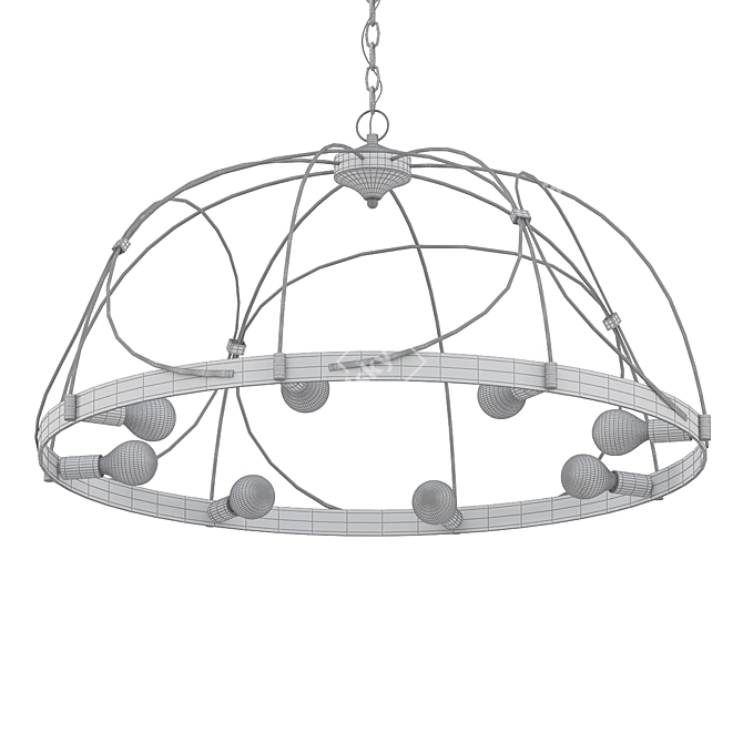 Elegant Gold Arbor Chandelier 3D model image 2