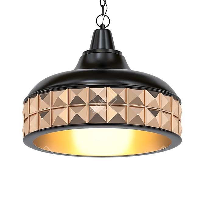 Geometric Woodblocks Pendant Light 3D model image 1