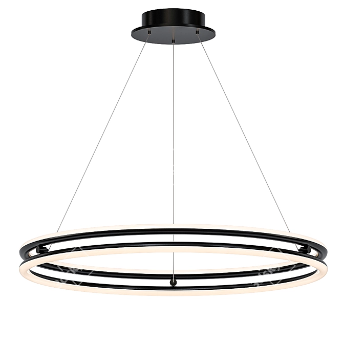 Modern Matte Black LED Pendant 3D model image 1