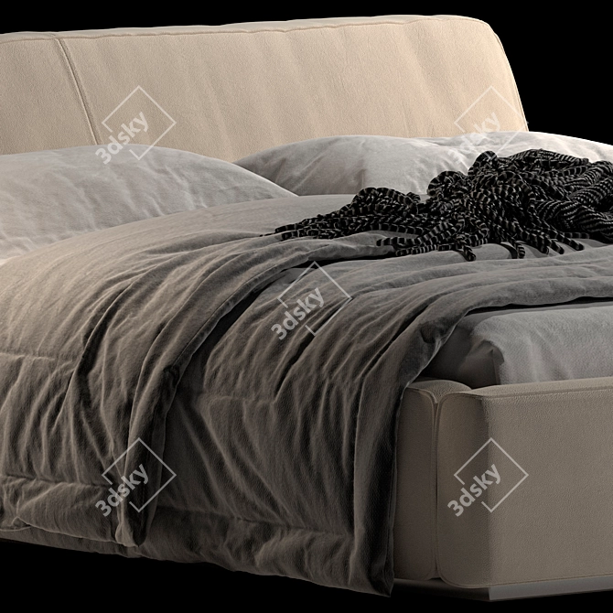 Gamma Night Bed: Stylish, Modern, and Comfortable 3D model image 2