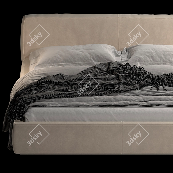 Gamma Night Bed: Stylish, Modern, and Comfortable 3D model image 3