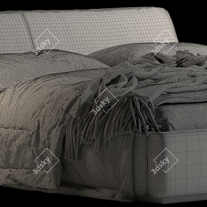 Gamma Night Bed: Stylish, Modern, and Comfortable 3D model image 4