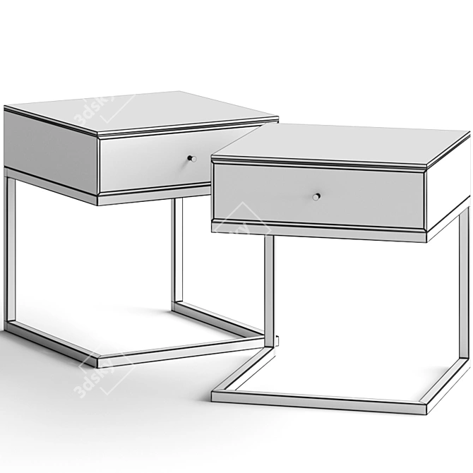 Modern Hudson Nightstand Table 3D model image 2