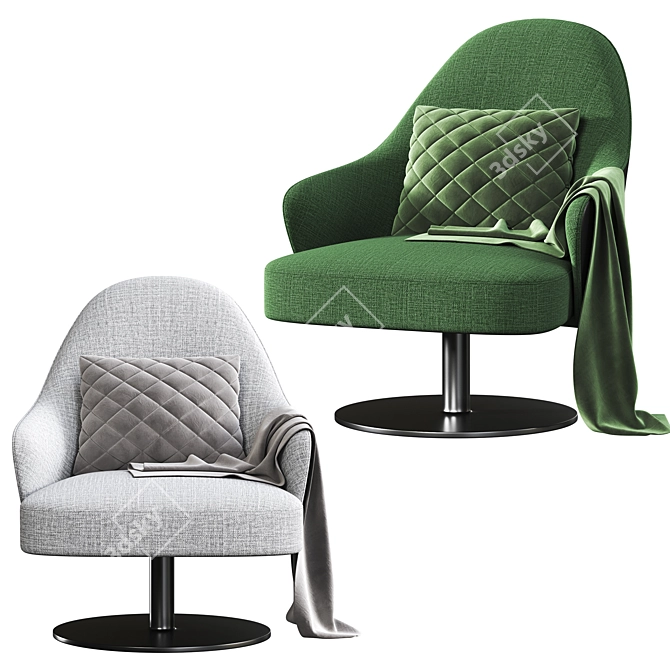 Elegant Reflex Ludwig Armchair 3D model image 2