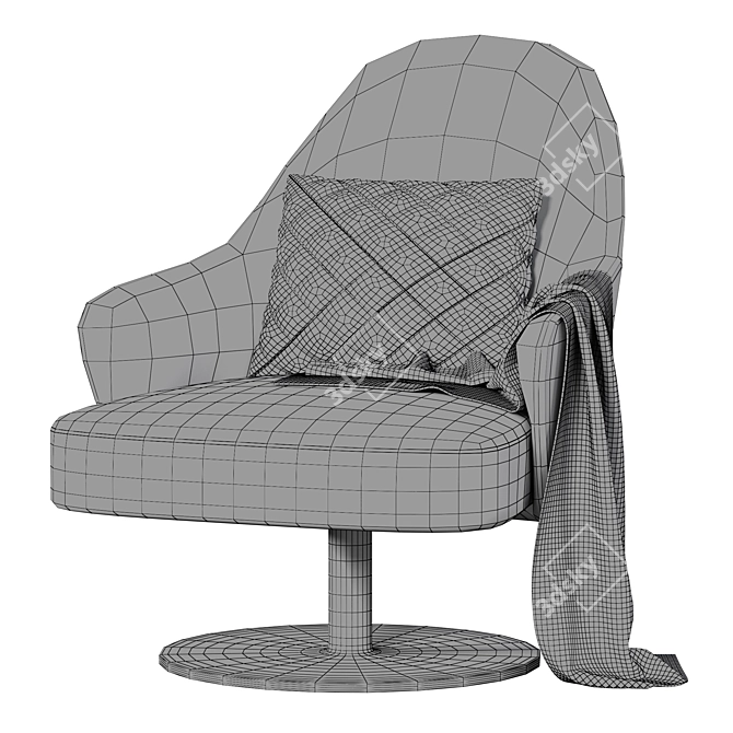 Elegant Reflex Ludwig Armchair 3D model image 5