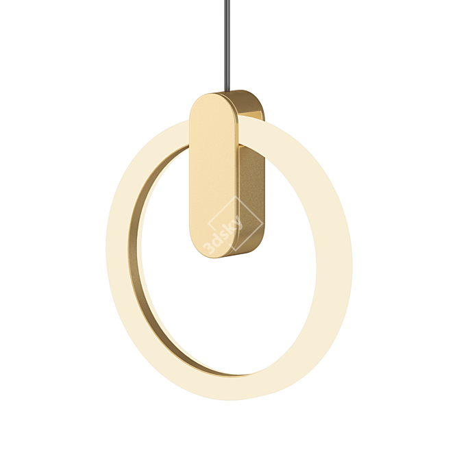 Brass-Trimmed LED Pendant Light 3D model image 3