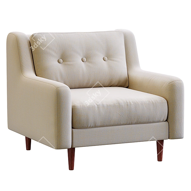 West Elm Crosby Armchair: Comfort Refined 3D model image 1