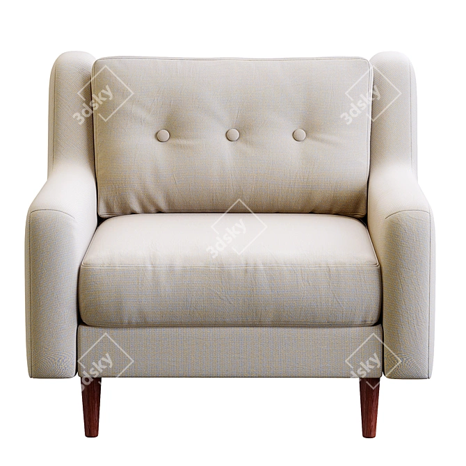 West Elm Crosby Armchair: Comfort Refined 3D model image 3