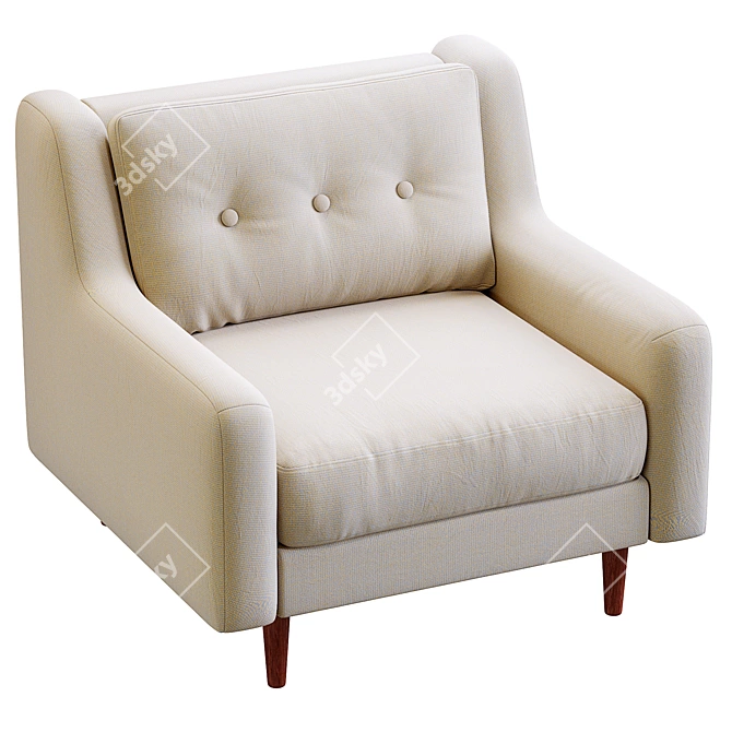 West Elm Crosby Armchair: Comfort Refined 3D model image 5