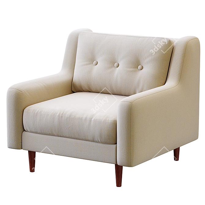 West Elm Crosby Armchair: Comfort Refined 3D model image 7