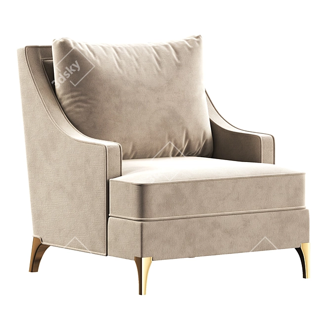 Stylish Rowe Accent Armchair 3D model image 1