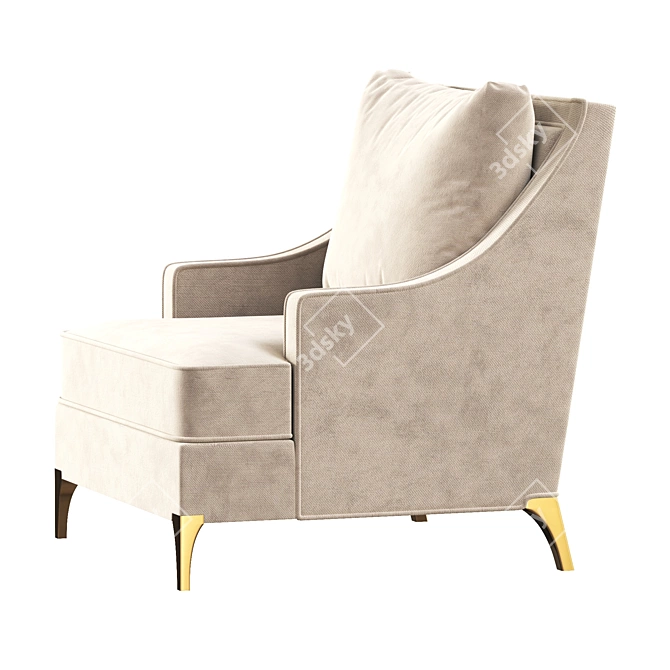 Stylish Rowe Accent Armchair 3D model image 3