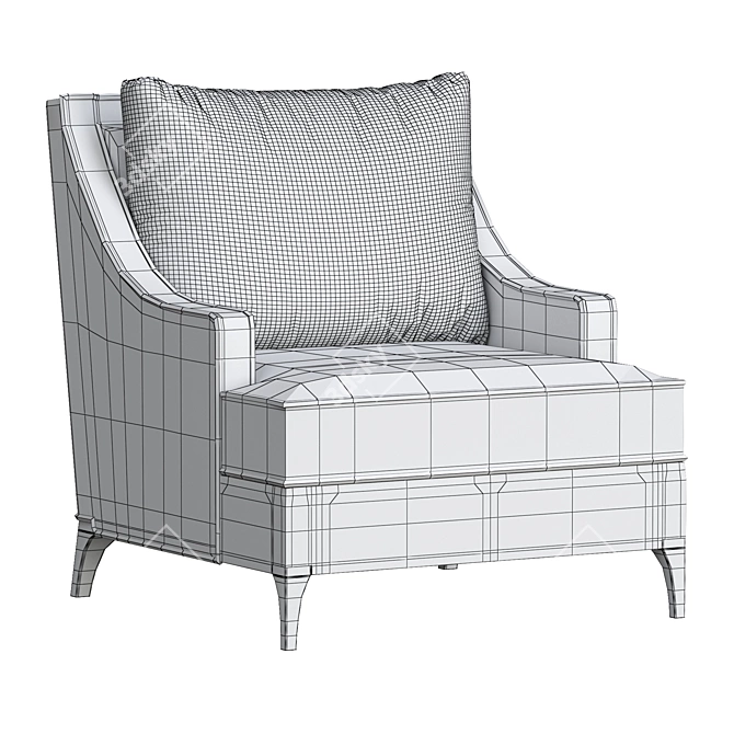Stylish Rowe Accent Armchair 3D model image 5