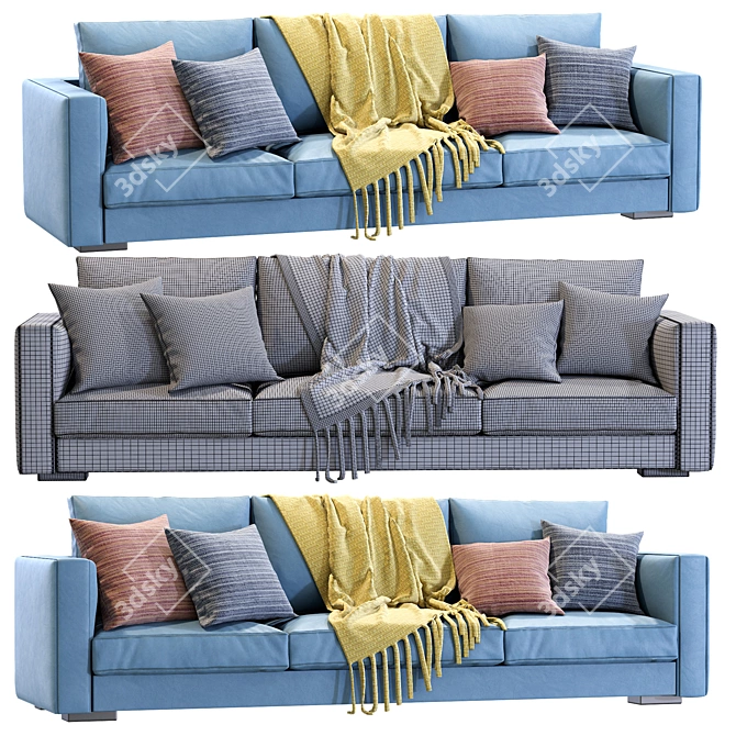 Marac Tango Leather Sofa: Modern, Stylish, and Comfortable 3D model image 5