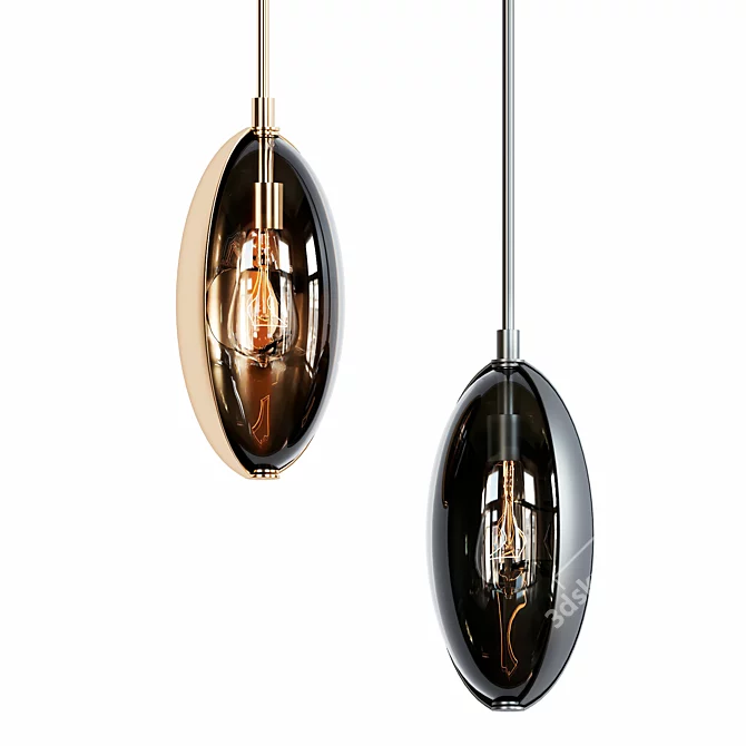 Sleek Designer Pendant Lamp 3D model image 1