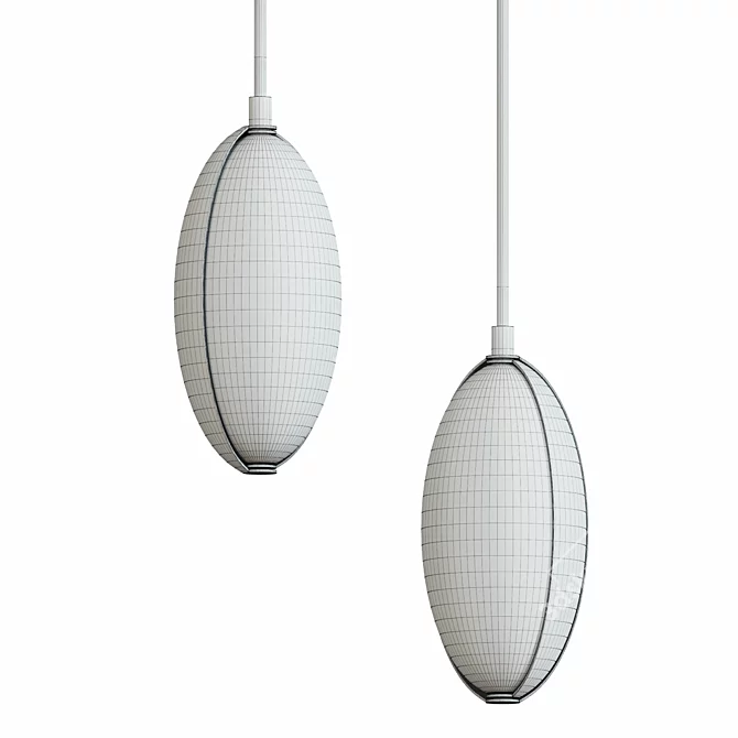 Sleek Designer Pendant Lamp 3D model image 2