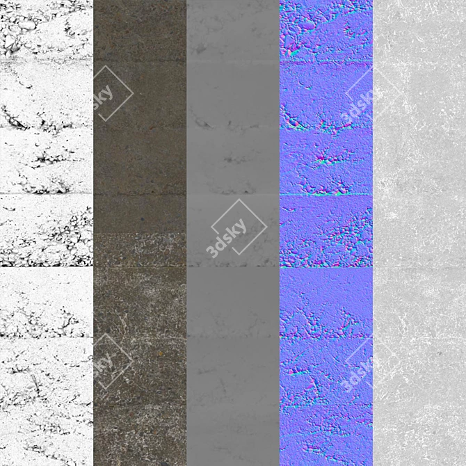 Title: Distressed Concrete Seamless 3D model image 4