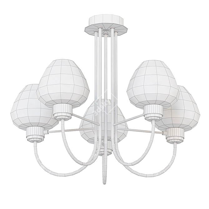 Elegant Black Ceiling Chandelier 3D model image 2