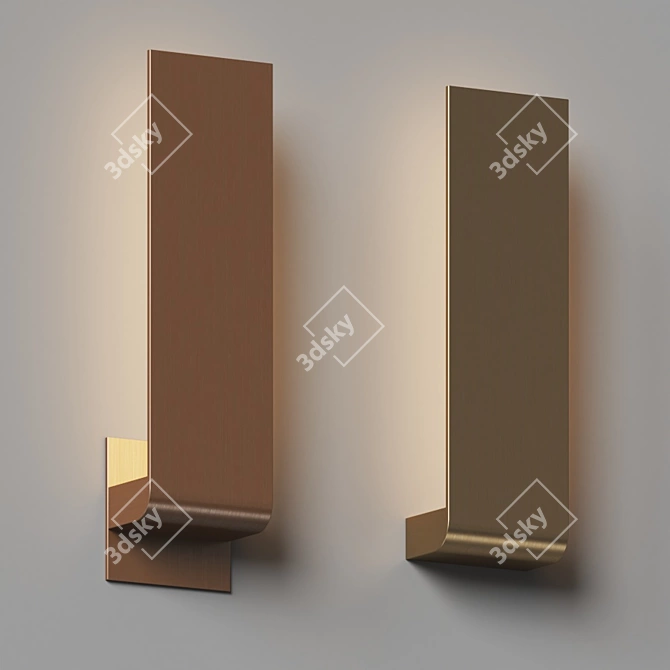 Sleek Halo LED Wall Sconce 3D model image 2