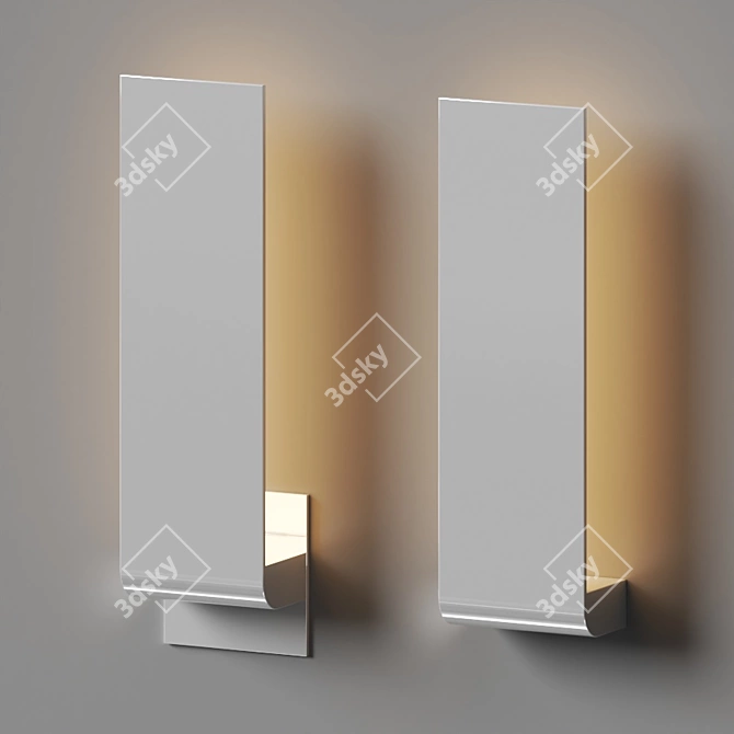 Sleek Halo LED Wall Sconce 3D model image 3