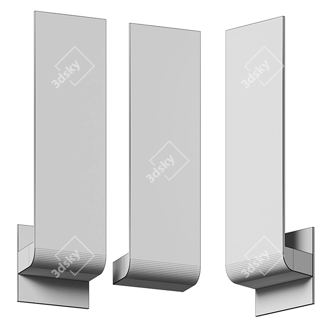 Sleek Halo LED Wall Sconce 3D model image 4