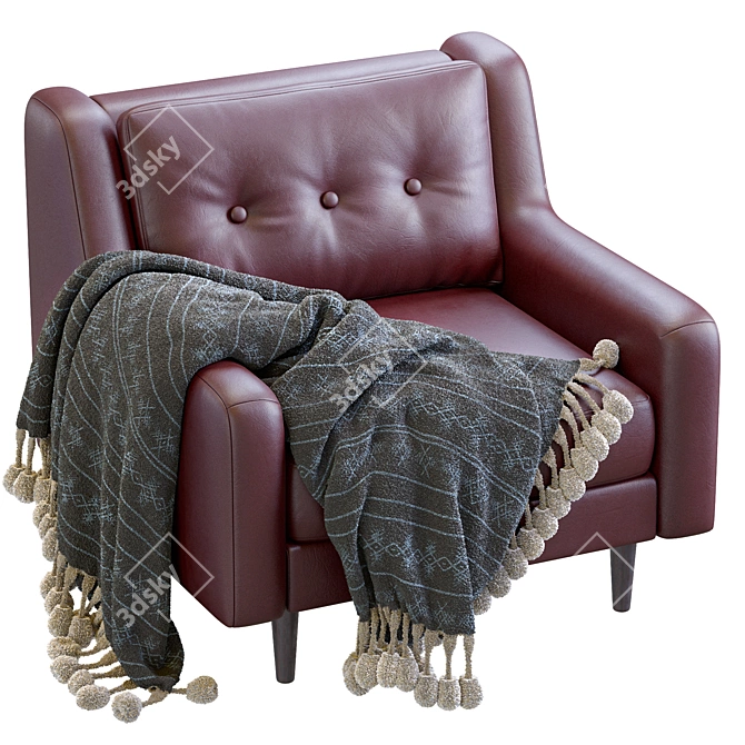 Crosby Leather Armchair: Stylish & Comfortable 3D model image 5