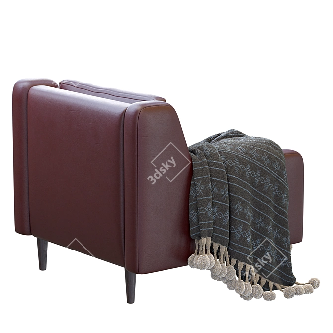 Crosby Leather Armchair: Stylish & Comfortable 3D model image 7