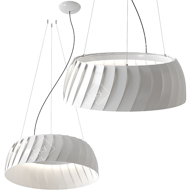 Sleek Megavide Pendant Lamp 3D model image 1