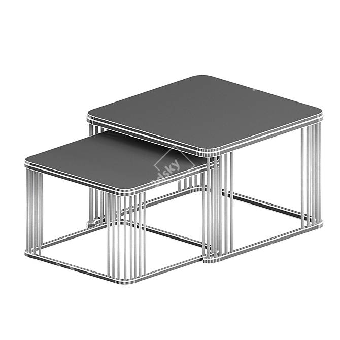 Marble Square Side Table: Modern Elegance 3D model image 4