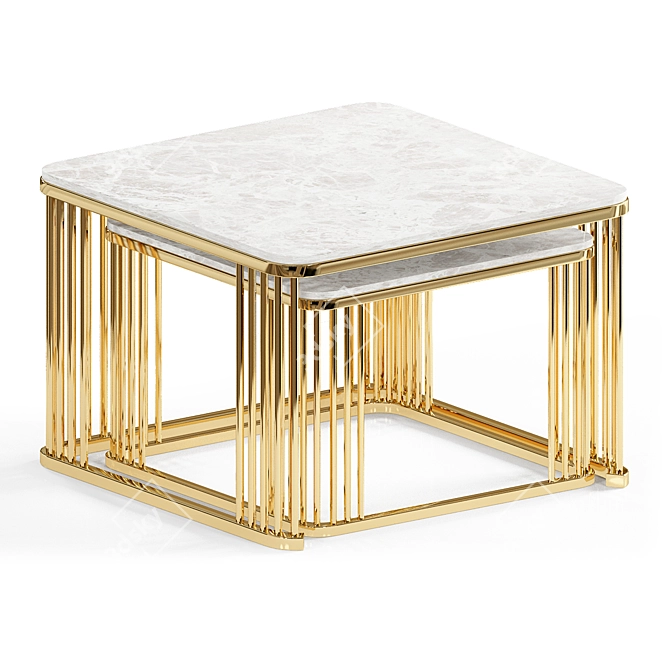 Marble Square Side Table: Modern Elegance 3D model image 5