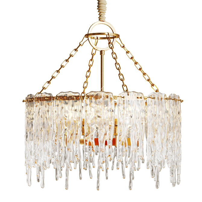 Elegant Ice Plate Chandelier 3D model image 2