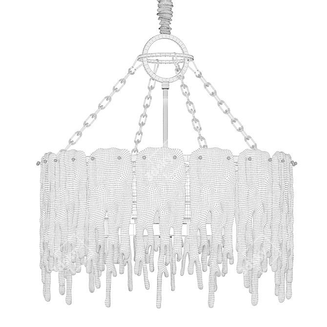 Elegant Ice Plate Chandelier 3D model image 4