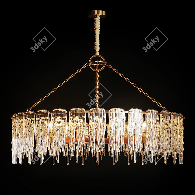 Elegant Ice Chandelier: SPRING Ø120 3D model image 1