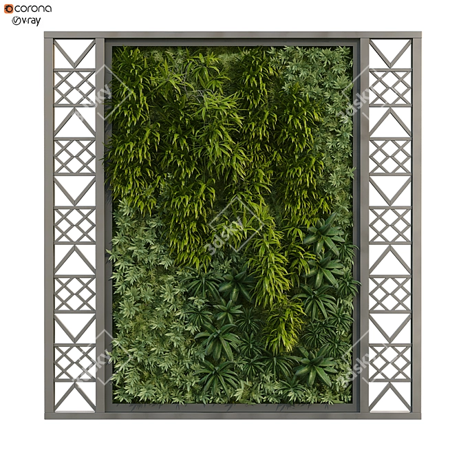 Greenwall Vertical Plant Set 3D model image 1