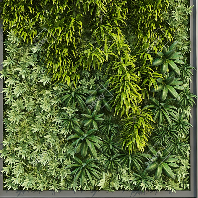 Greenwall Vertical Plant Set 3D model image 4