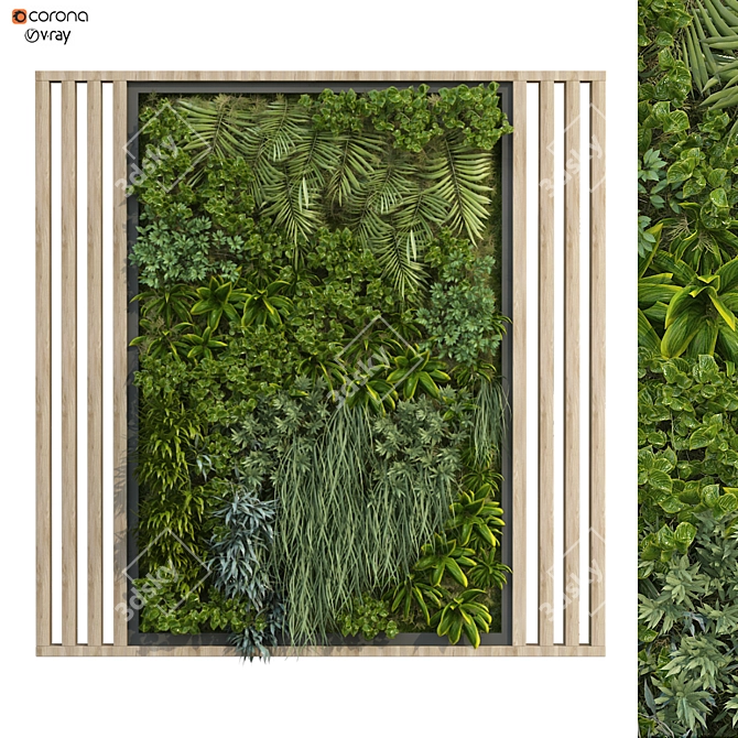 Nature's Oasis Vertical Garden Set 3D model image 1
