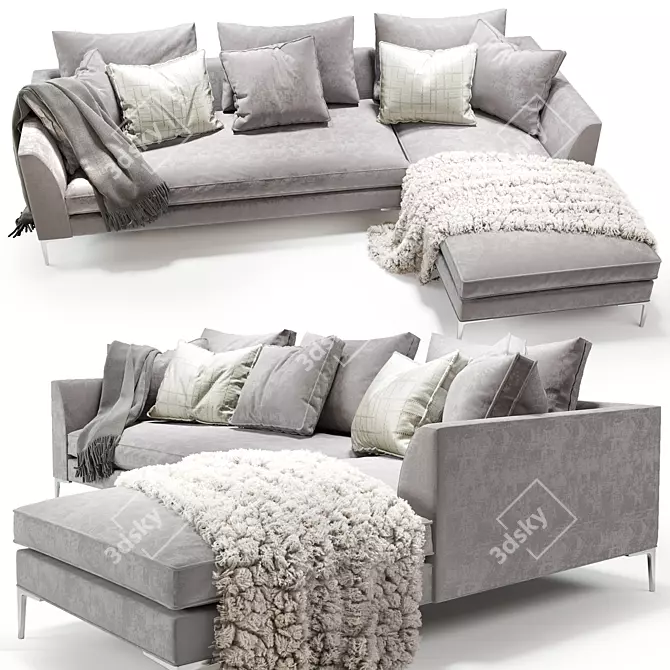 Luxury Picasso Corner Sofa 3D model image 2