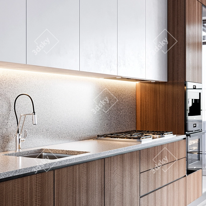 Modern Kitchen Cabinet Set 3D model image 5