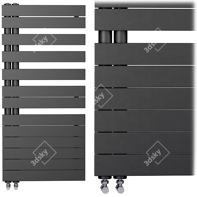 Designer Towel Radiators Set - Stylish and Functional 3D model image 2