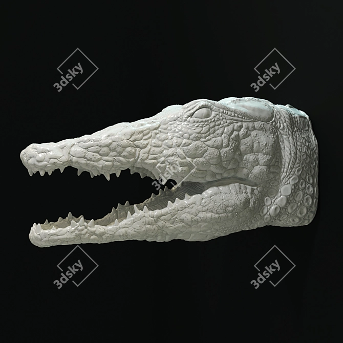 Porcelain Crocodile Wall Décor 3D model image 5