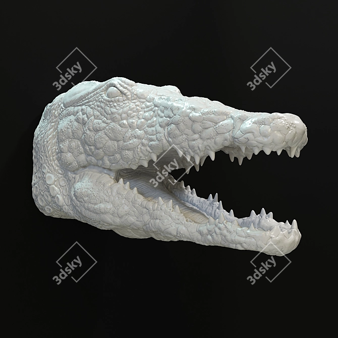 Porcelain Crocodile Wall Décor 3D model image 6