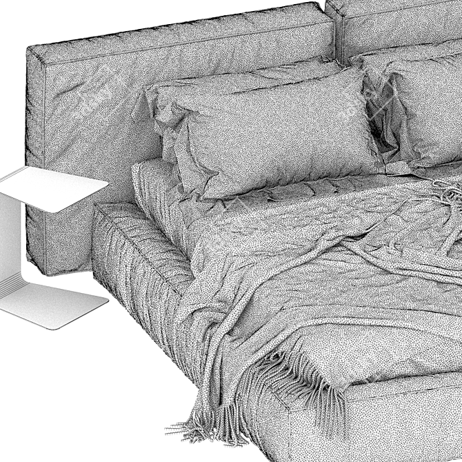 Bonaldo Fluff Open Bed: Modern Design, Spacious Storage 3D model image 14