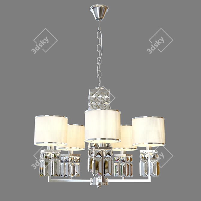 Eurosvet Zaffiro Chrome Hanging Chandelier 3D model image 2