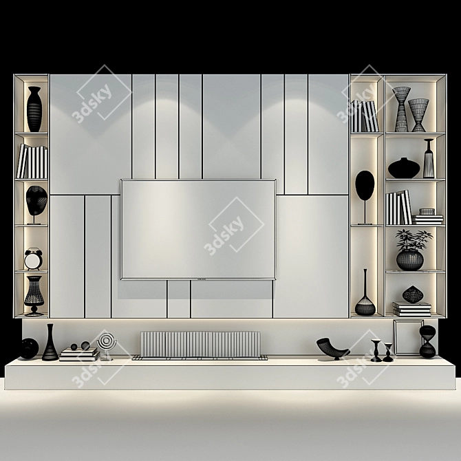 Sleek TV Wall Set: 298 3D model image 2