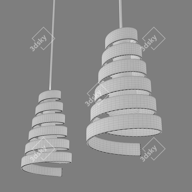 Storm Pendant: Eurosvet 50058/1 - Sleek Silver & White 3D model image 3