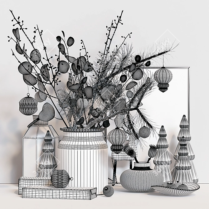 Festive Holiday Decor Set 3D model image 5