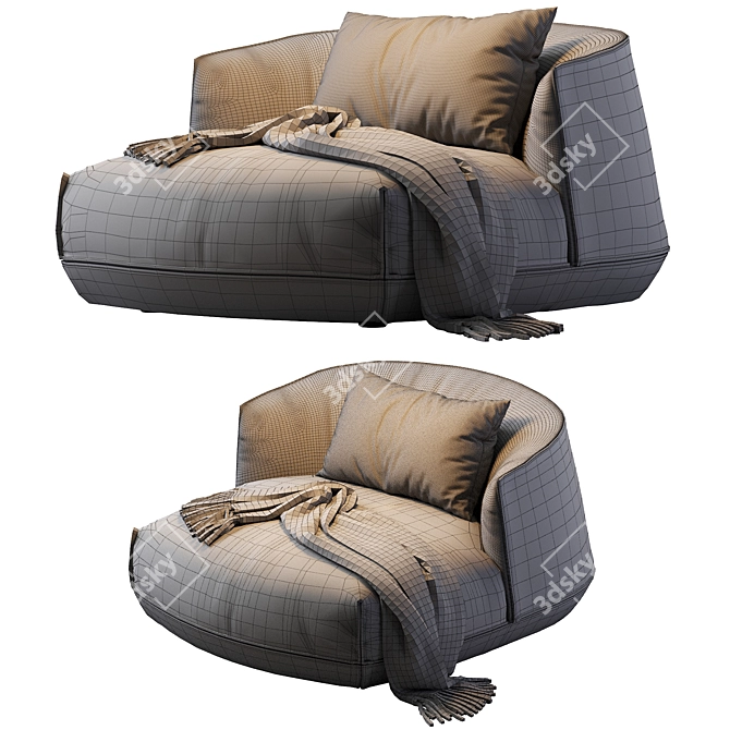 Brioni Outdoor Armchair: Stylish and Durable Furniture 3D model image 7
