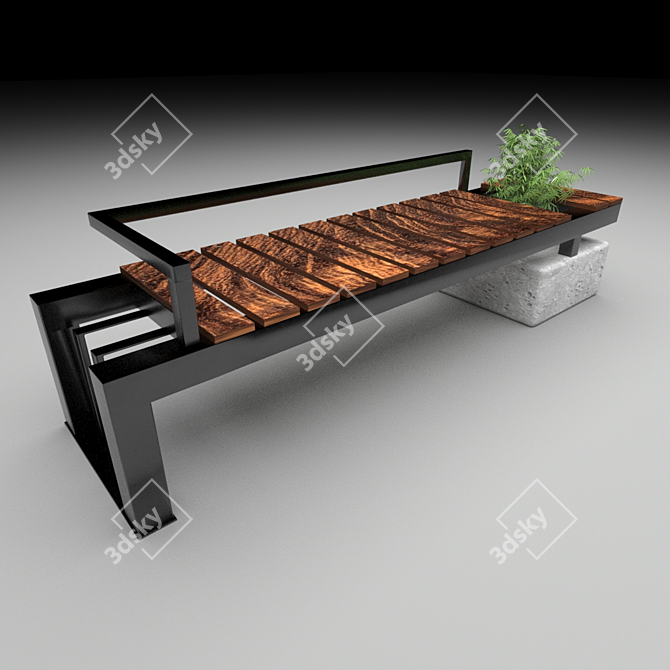 Modern Loft Bench 3D model image 1